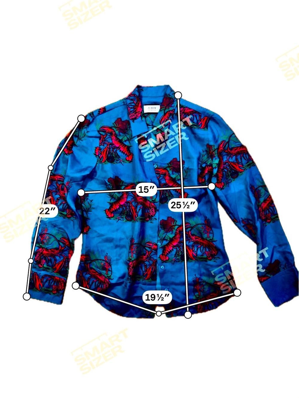 J. Crew Collection silk twill shirt in lobster print - Picture 7 of 7